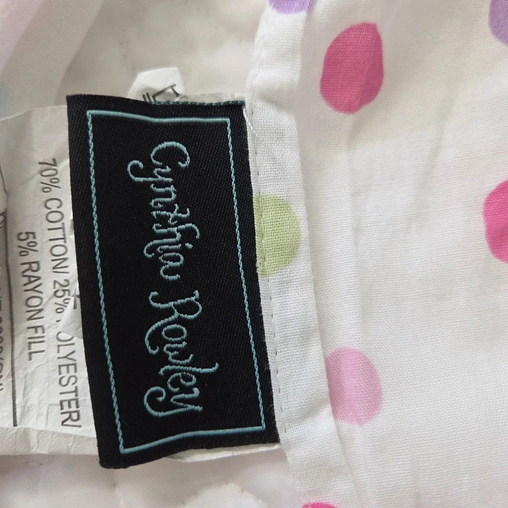 Cynthia Rowley Sophia Twin Quilt 2Pc Set Pink Turquoise Floral Polka Dot Boho